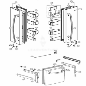 Door Parts Diagram and Parts List for LFC24786ST ASTCNA4 LG Refrigerator