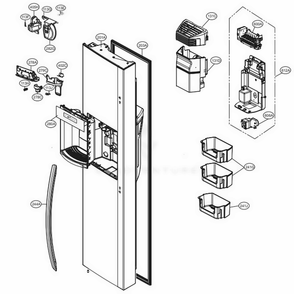 Freezer Door Diagram and Parts List for 51869 AWBCSE1 LG Refrigerator