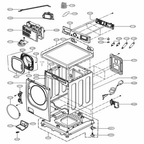 Cabinet And Control Panel Assembly Diagram and Parts List for WM4370HWA ABWEEUS LG Washer