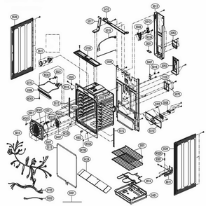 Cavity Parts Diagram and Parts List for LRE3193BM FBMLLGA LG Range