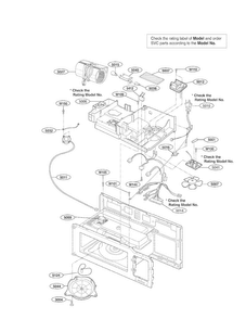 Interior Parts Diagram and Parts List for LMV1650ST-01  LG Microwave