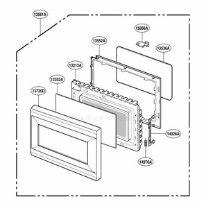 Door Diagram and Parts List for CDMW14W CWHEDOM LG Range