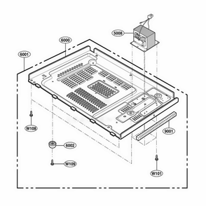 Base Plate Parts Diagram and Parts List for 62229301 CB1ESEA LG Range