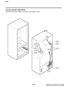 Valve And Water Tube Parts Diagram and Parts List for GR-X228NSSM ASTCNA0 LG Refrigerator