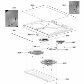 Cooktop Parts Diagram and Parts List for LSSE3029BD ABDLSTD LG Range