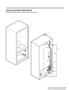 Valve And Water Tube Parts Diagram and Parts List for GR-X30GMKYM ASBCNA2 LG Refrigerator