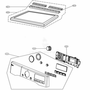 Control Panel And Plate Assembly Diagram and Parts List for DLGX4371W ABWEEUS LG Dryer