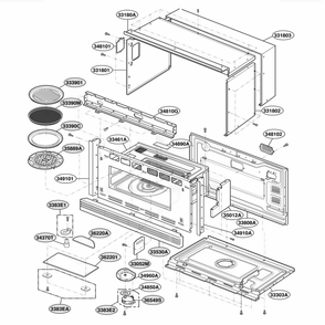 Oven Cavity Parts Diagram and Parts List for SCB2000CBB ABKLGEU LG Range