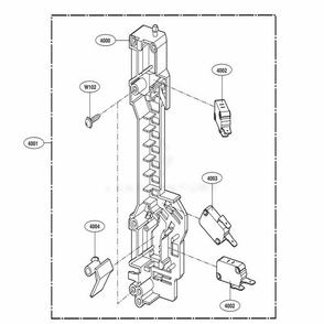 Latch Board Parts Diagram and Parts List for LMV1831BD CBDELGA LG Microwave