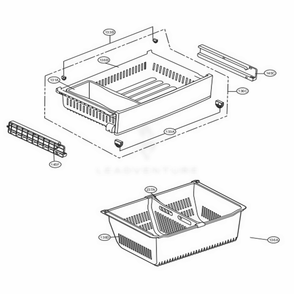 Freezer Parts Diagram and Parts List for LFXS24623D ASBCNA0 LG Refrigerator