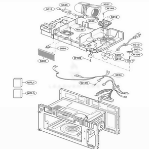 Interior Parts 2 Diagram and Parts List for MV1725W AW1EGSE LG Range