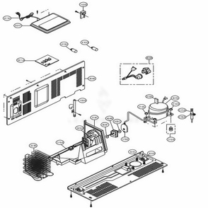 Machine Compartment Diagram and Parts List for LSXC22436S ASTCNA0 LG Refrigerator