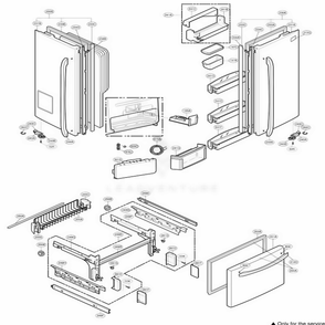 Door Parts Diagram and Parts List for 78733 AST1SER LG Refrigerator
