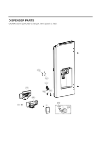 Dispenser Parts Diagram and Parts List for GC-J268NSSM ASTCNA0 LG Refrigerator