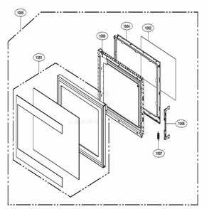 Door Parts Diagram and Parts List for SKSMC2401S CSSESGN LG Range