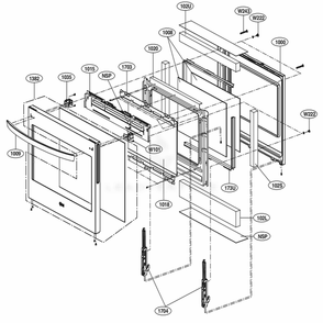 Door Parts Diagram and Parts List for LSG4513BD ABDELGA LG Range