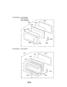 Door Parts Diagram and Parts List for LMV1645SB01  LG Microwave