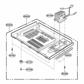 Base Plate Parts Diagram and Parts List for 87330 CWHESEC LG Range