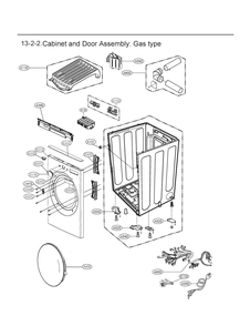 Cabinet And Door Assembly Diagram and Parts List for DLGX6501W ABWEEUS LG Dryer