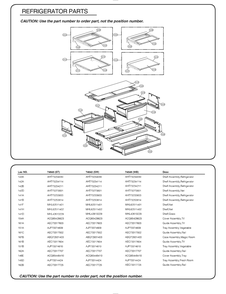 Refrigerator Parts Diagram and Parts List for GR-L268LQTM ASWCSE2 LG Refrigerator