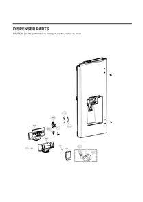 Dispenser Parts Diagram and Parts List for GC-L288NMXM AMTCNA0 LG Refrigerator