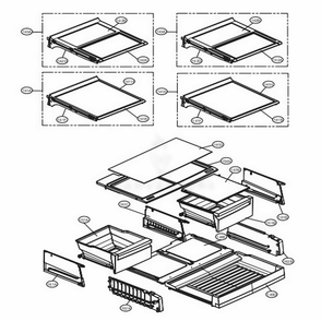 Refrigerator Parts Diagram and Parts List for 72372 ASWCSE0 LG Refrigerator