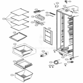Refrigerator Compartment Diagram and Parts List for 51733 ASTCSE2 LG Refrigerator