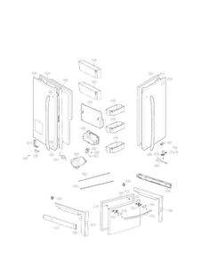 Door Parts Diagram and Parts List for LFX28968ST 01 LG Refrigerator