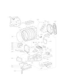 Drum Parts Diagram and Parts List for DLEY1701WE  LG Dryer