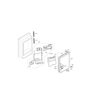 Ice Maker And Ice Bin Diagram and Parts List for LFX28968SB 00 LG Refrigerator