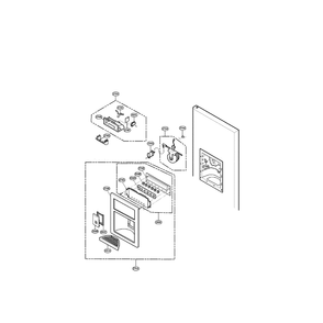 Dispenser Diagram and Parts List for LFX25950TT 00 LG Refrigerator