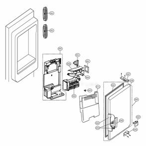 Ice Maker And Ice Bin Parts Diagram and Parts List for LFXC24726D ASBCNA1 LG Refrigerator