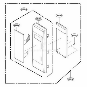 Control Parts Diagram and Parts List for JMC9158AAB ABKEJEN LG Wall Oven