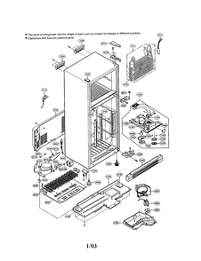 Cabinet Diagram and Parts List for LRTB1821BS  LG Refrigerator