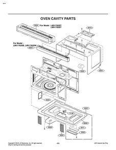 Oven Cavity Parts Diagram and Parts List for MV1746ADL CS2ELNA LG Microwave