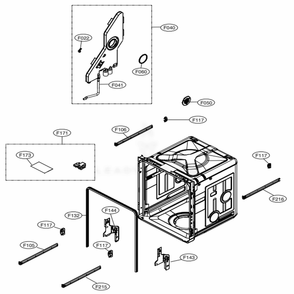 Tub Assembly Diagram and Parts List for LDT6809BD ABDESNA LG Dishwasher