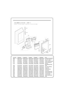 Ice Maker Ice Bin Diagram and Parts List for GC-L288GSXM ANSCSE1 LG Refrigerator