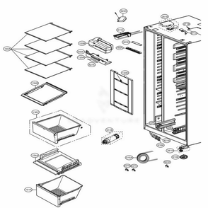Refrigerator Compartment Diagram and Parts List for LSXS26386D ASBCNA0 LG Refrigerator