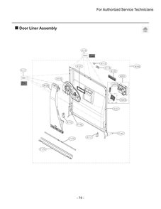 Door Liner Assembly Diagram and Parts List for LDFC2423C APZEEUS LG Dishwasher