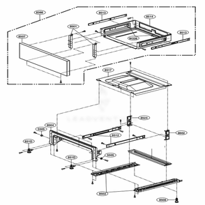 Drawer Parts Diagram and Parts List for LRE3083ST ASTLLGA LG Range