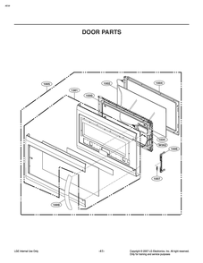 Door Parts Diagram and Parts List for MV2294BSHL CBDESEA LG Microwave