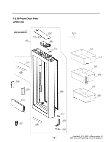 R-Room Door Part 2 Diagram and Parts List for GR-X30FGNGM AGRCNA0 LG Refrigerator