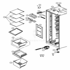 Refrigerator Compartment Diagram and Parts List for LSXS26366S ASTCNA8 LG Refrigerator