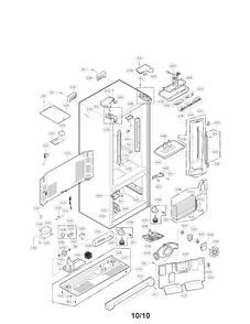 Case Assembly Parts Diagram and Parts List for LFC21770ST05  LG Refrigerator