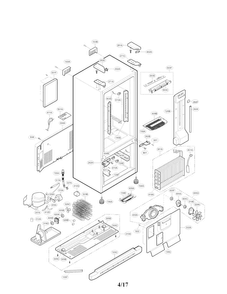 Case Parts Diagram and Parts List for LFC20770ST 01 LG Refrigerator