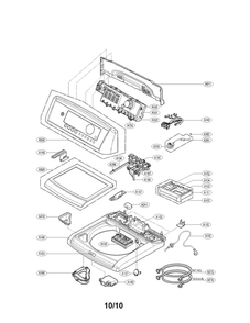 Top Cover Assembly Parts Diagram and Parts List for WT5101HV 00 LG Washer