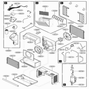 Main Diagram and Parts List for ZW5000T8 AWYAOSU LG Air Conditioner