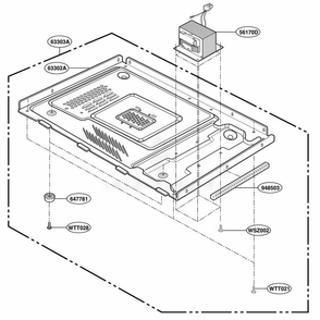 Base Plate Parts Diagram and Parts List for 87310 CWHESEC LG Range