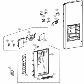 Dispenser Parts Diagram and Parts List for LFX29945ST ASTCNA2 LG Refrigerator