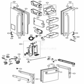 Door Parts Diagram and Parts List for LFXS24623D ASBCNA2 LG Refrigerator